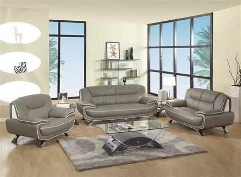 504 Modern Italian Leather Sofa Set Grey - Leather Sofa sets - Living ...