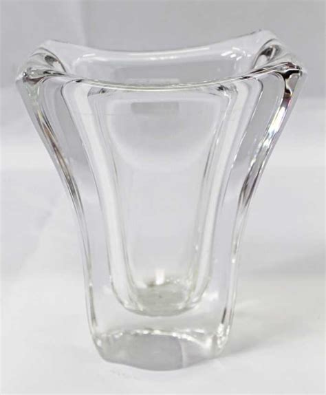 Lot 54 - Daum crystal clear glass vase, signed Daum