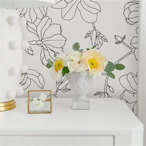 Magnolia Blooms Wallpaper | Magnolia wallpaper, Laundry room wallpaper ...