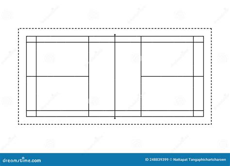 Badminton Court Outline Style Stock Vector - Illustration of club ...