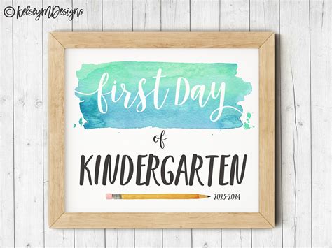 First Day of Kindergarten Printable Sign, First Day of School Sign ...