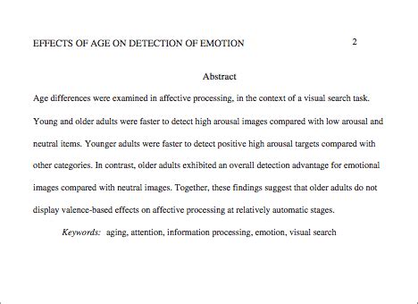 APA Format Abstract Page | MLA Format