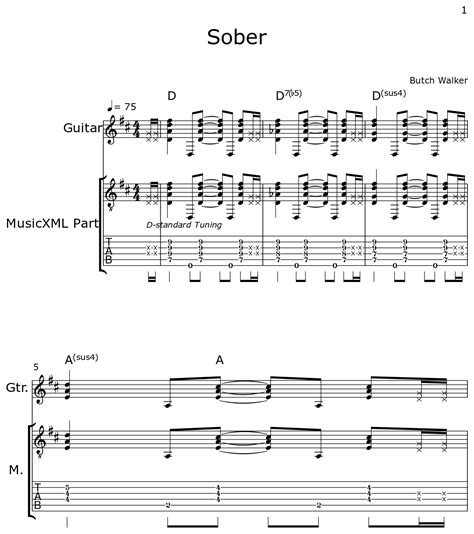 Sober - Sheet music for Acoustic Guitar