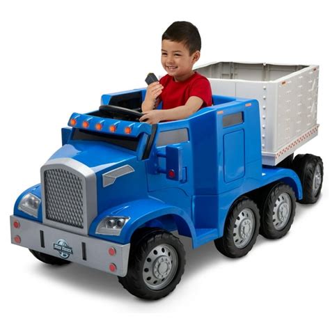 Semi-Truck and Trailer Ride-On Toy by Kid Trax, Blue - Walmart.com