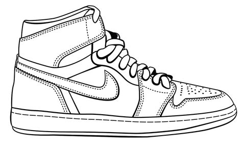 Nike Air Jordan 1 Coloring Page - Free Printable Coloring Pages for Kids