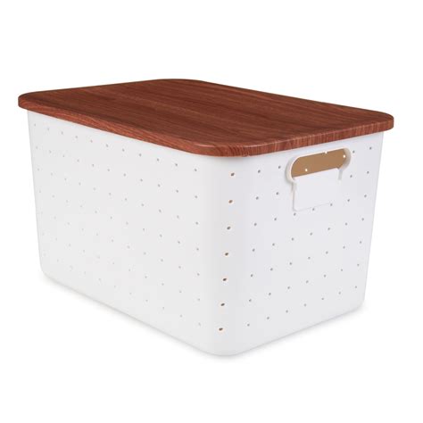 Pen+Gear Plastic Storage Box with Lid, Large, White - Walmart.com