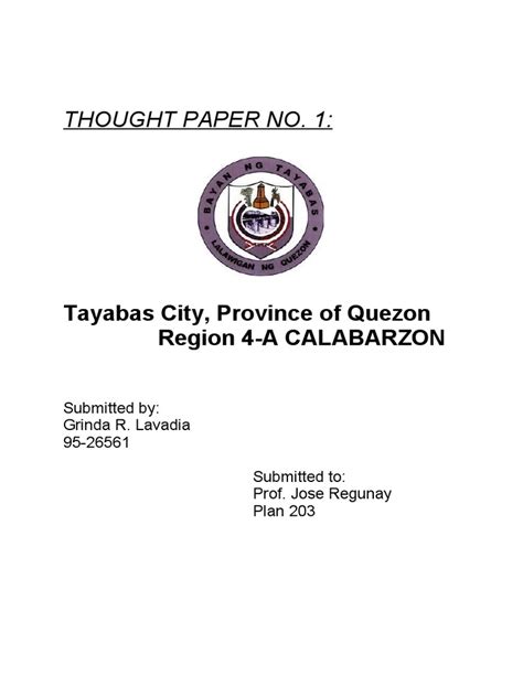 Tayabas City Province of Quezon Region 4 | PDF | Economies | Natural ...