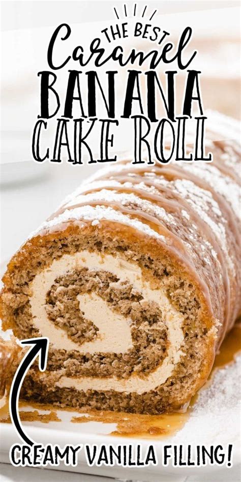 the best banana cake roll recipe is made with cream cheese and vanilla ...