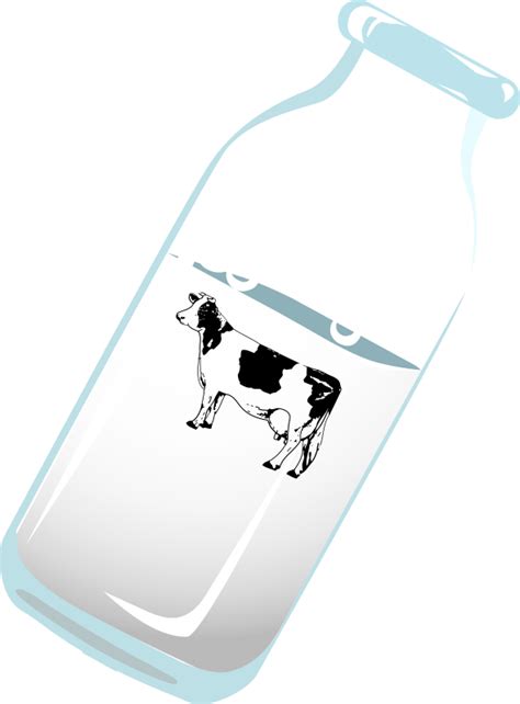 Bottle of milk with cow - Openclipart