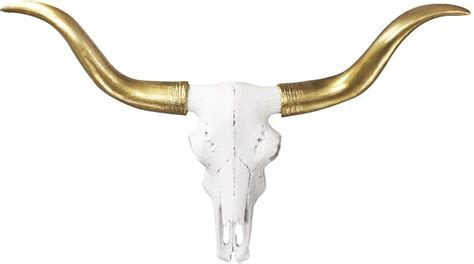 Amazon.com: WALL CHARMERS Mini White + Gold Longhorns Faux Longhorn ...