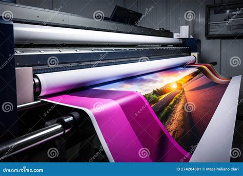 Large Wide Digital Inkjet Printing Machine during Production ...