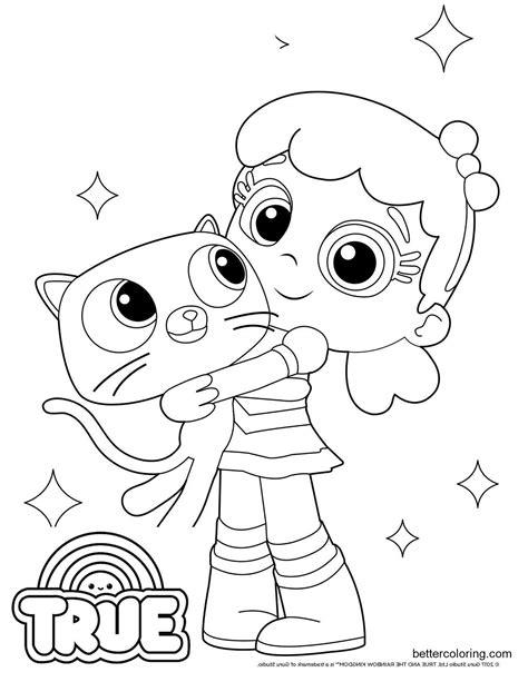 True and the Rainbow Kingdom Coloring Pages True and Bartleby Line ...