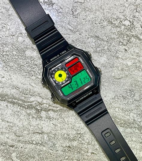 Custom Black Casio World Time Watch With Color Screen Mod - Etsy