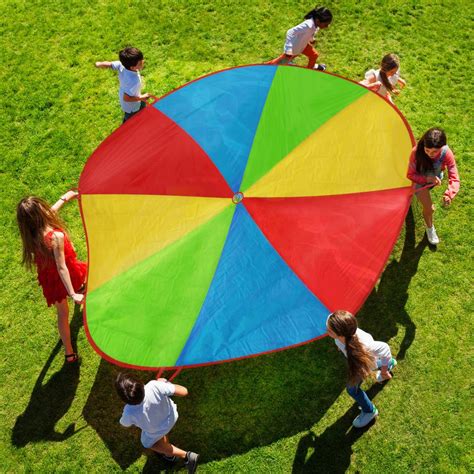 Activity Parachute-Large 8 Foot Colorful Kids Canopy with 8 Handles ...