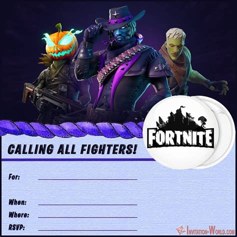 Fortnite Birthday Invitations Templates