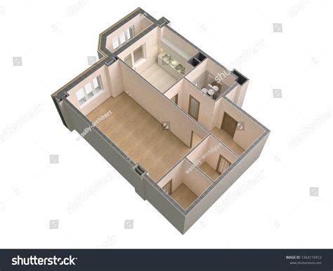 Floor Plan Top View Apartment Interior Stock Illustration 1264119412 ...