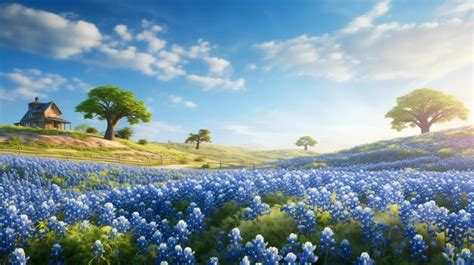 Premium AI Image | Bluebonnets Field