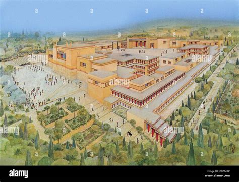 Reconstruction of the Knossos Palace. Museum: PRIVATE COLLECTION Stock ...