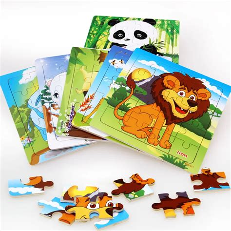 1PC Kids Toy Wood Puzzle Small Size 11*11cm Wooden 3D Puzzle Jigsaw for ...