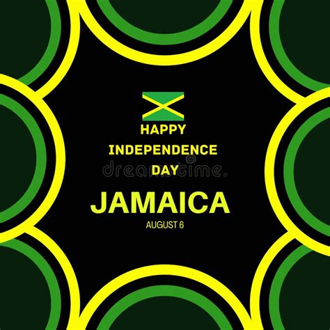 "happy Jamaica Independence Day" with Flag Colors Stock Image - Image ...