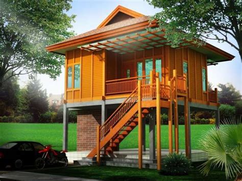 rumah kayu cantik | House on stilts, Village house design, Wooden house ...