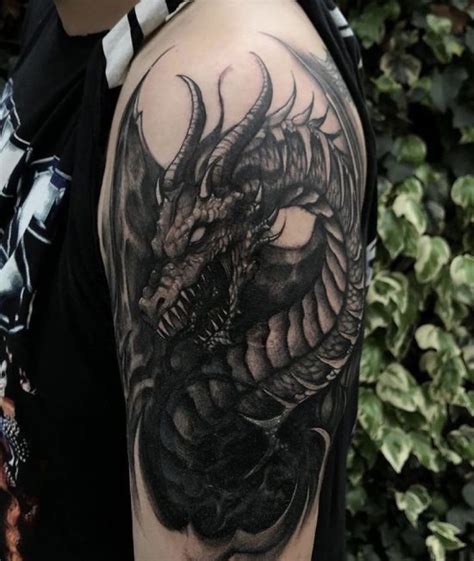 Dragon Tattoo Chest, Dragon Tattoo Shoulder, Black Dragon Tattoo ...