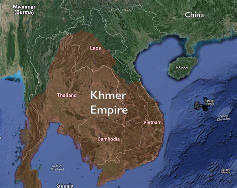 Southeast Asia Khmer Empire Map