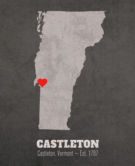 Castleton University Castleton Vermont Founded Date Heart Map Mixed ...