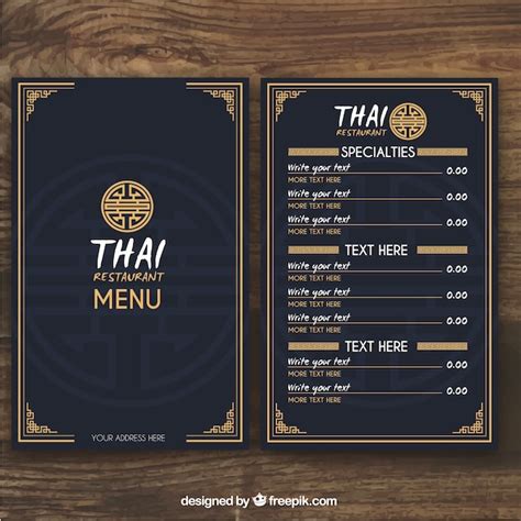 Premium Vector | Thai menu template