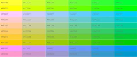 Hex Color Code Chart for Websites