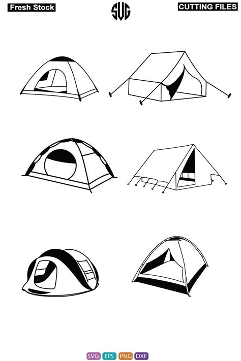 Camping Vector Set Illustration Silhouette Thousands of new, high ...