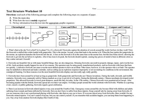 Nonfiction Text Structures Worksheet - A Nonfiction Text Structures ...