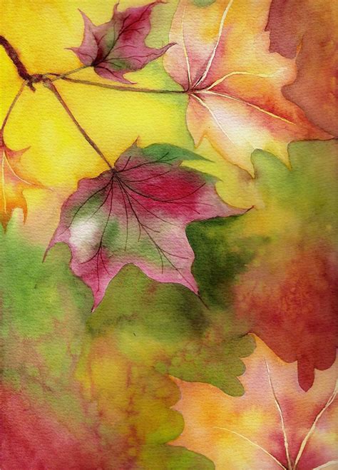 Autumn leaves study | Autumn art, Watercolor artist, Watercolor leaves