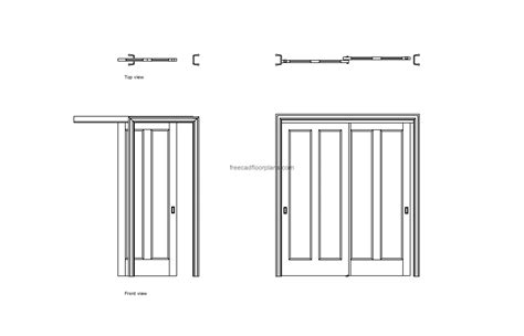 Pocket and Sliding Door - Free CAD Drawings