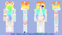 Rainbow armoured girl Minecraft Skin