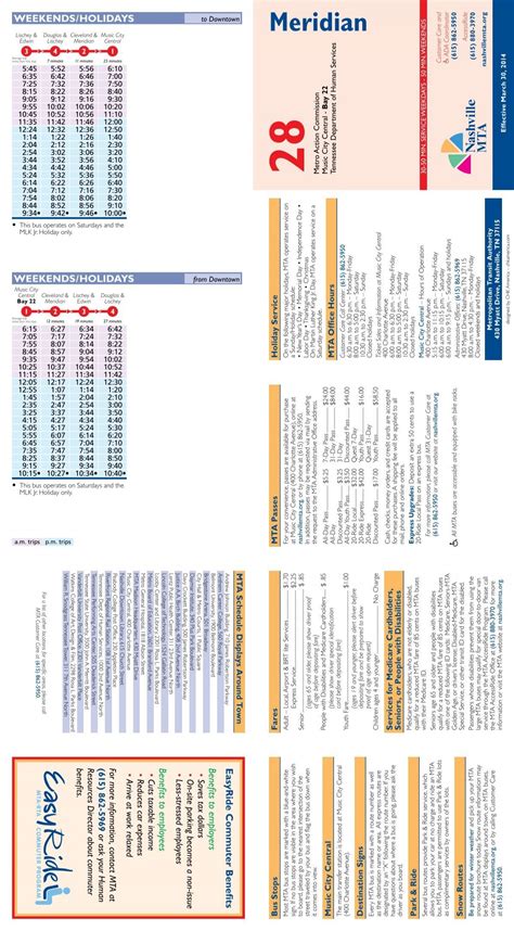 PDF Map & Schedule - Nashville MTA