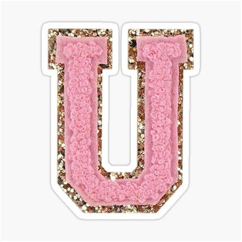 "Preppy Pink Varsity Letter U" Sticker for Sale by ktp100 | Lettering ...