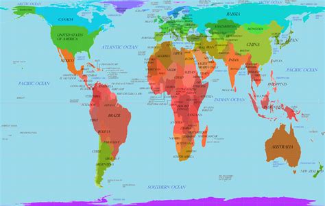 World Map To Label Countries