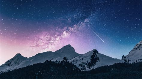 Night Sky, Stars, Comet, Mountains, 4K, 3840x2160, #35 Wallpaper PC Desktop