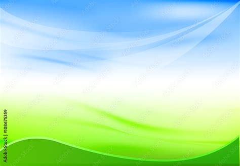 blue sky background wiht green wave, vector Stock Vector | Adobe Stock