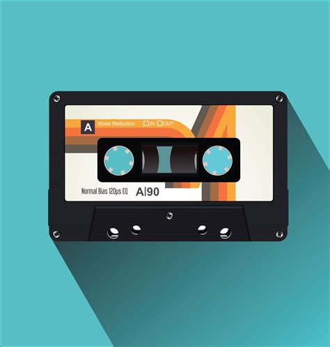 Retro vintage cassette tape flat concept vector illustration 286628 ...