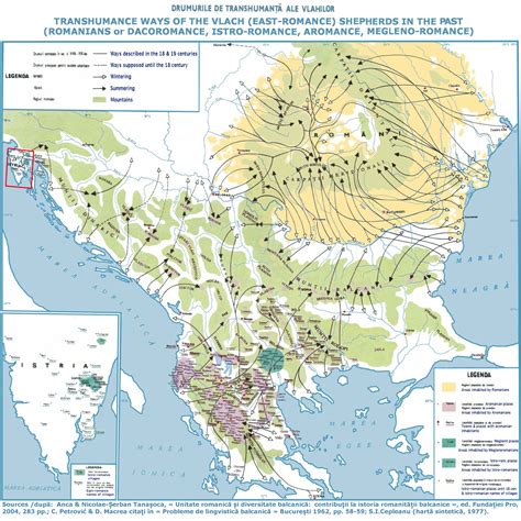 Transhumance ways of the Vlachs. Map depicting the movement of Vlach ...