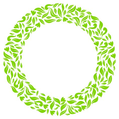 Leaf, Organic Image, Floral Composition Circle Shape for Ornate ...