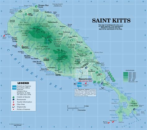 Caribbean-On-Line, St. Kitts & Nevis Maps: St. Kitts