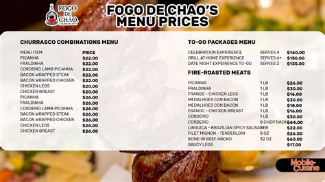 Updated Fogo de Chao Menu Prices on Everything (2024)