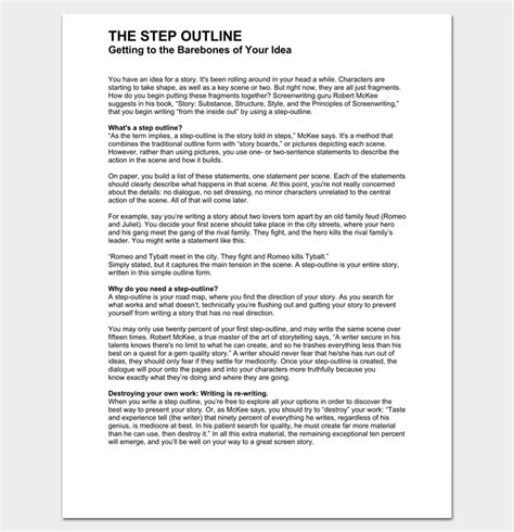 Script Outline Template - 12+ Examples for Word & PDF Format