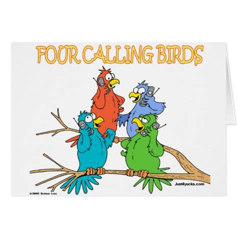 Four Calling Birds Greeting Card