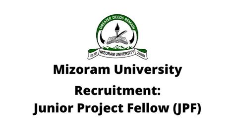 Mizoram University Recruitment 2020: Apply For Junior Project Fellow ...