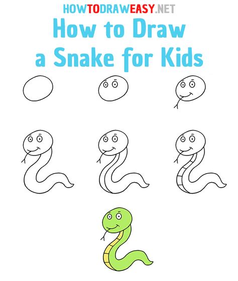 How to Draw a Snake for Kids - How to Draw Easy