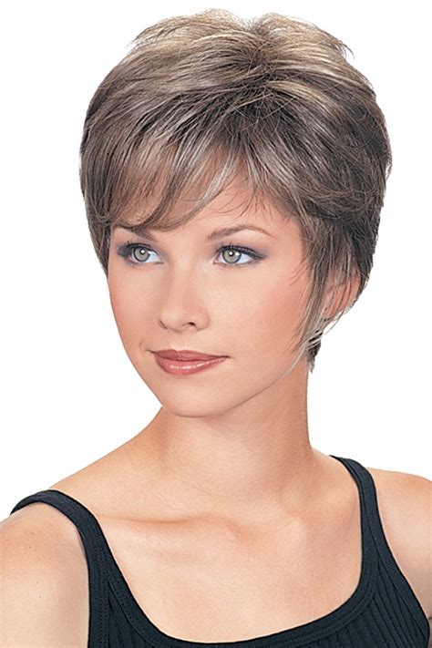 Fashionable Cropped Wavy Synthetic Grey Wigs, Grey Human Hair Wigs